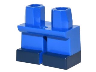LEGO onderdeel Legs Short with Dark Blue Feet Pattern (41879pb004)