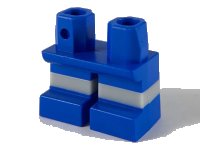 LEGO onderdeel Legs Short with Molded Horizontal Light Bluish Gray Stripes  Pattern 41879pb018