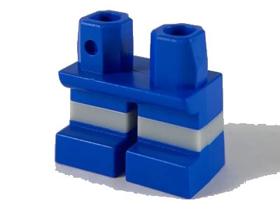 LEGO onderdeel Legs Short with Molded Horizontal Light Bluish Gray Stripes  Pattern (41879pb018)