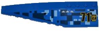 LEGO part Wedge 12 x 3 Left with Black '71', Snake Head and 'NNENN' Pattern (Sticker) - Set 7066 42061pb21