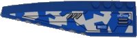 LEGO part Wedge 12 x 3 Left with Silver Vents and 'CAUTION' on Blue and White Camouflage Pattern (Sticker) - Set 8118 42061pb33