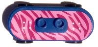 LEGO part Minifigure, Utensil Skateboard Deck with Magenta and Bright Pink Tiger Stripes Pattern (Sticker) with Black Wheels (42511pb18 / 2496) - Set 41058 42511c01pb18