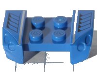 LEGO part Vehicle, Mudguard 2 x 4 with Headlights Overhang with Black Grille and Silver Stripe Pattern on Both Sides (Stickers) - Set 8120 44674pb09