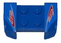 LEGO part Vehicle, Mudguard 2 x 4 with Headlights Overhang with Red 'CELLFISH' Pattern on Both Sides (Stickers) - Set 8126 44674pb22