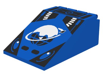 LEGO onderdeel Windscreen 6 x 4 x 2 Canopy with Ice Planet Logo Pattern (4474p61)