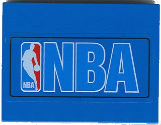 LEGO onderdeel Slope 10 6 x 8 with NBA Logo Blue Pattern (Sticker) - Sets 3432 / 3433 (4515pb008)
