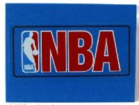 LEGO part Slope 10 6 x 8 with NBA Logo Red Pattern (Sticker) - Sets 3432 / 3433 4515pb016