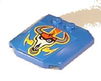 LEGO part Wedge 4 x 4 x 2/3 Triple Curved with Flames and Ox Head Pattern (Sticker) - Set 8668 45677pb021