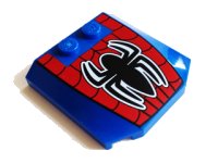 LEGO part Wedge 4 x 4 x 2/3 Triple Curved with Web and Black Spider Pattern 45677pb074