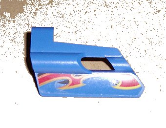 LEGO onderdeel Technic, Panel Fairing #24 Small Short, Small Hole, Side B with Flame Pattern (Sticker) - Set 8646 (47712pb02)
