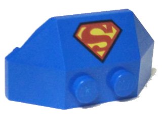 LEGO onderdeel Wedge 2 x 4 Triple with Superman 'S' Logo Pattern (47759pb11)