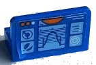 LEGO onderdeel Panel 1 x 2 x 1 with Head-Up Display (HUD), City Mars Exploration Logo, Orange Buttons, Light Aqua Squares and Lines Pattern (Sticker) - Set 60227 (4865pb112)
