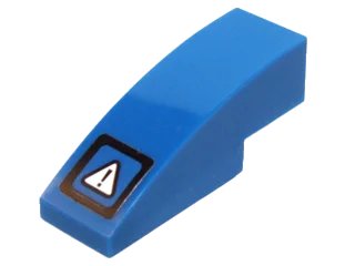 LEGO onderdeel Slope, Curved 3 x 1 with Square with Black Border and Exclamation Mark in White Triangle Pattern (Sticker) - Set 70724 (50950pb090)