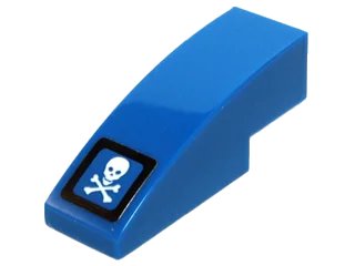 LEGO onderdeel Slope, Curved 3 x 1 with Square with Black Border and White Skull and Crossbones Pattern (Sticker) - Set 70724 (50950pb092)