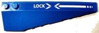 LEGO onderdeel Wedge 10 x 3 Right with White 'LOCK' and Arrows Pattern (Sticker) - Set 70668 50956pb056