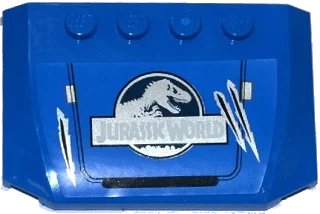 LEGO onderdeel Wedge 4 x 6 x 2/3 Triple Curved with Jurassic World Logo and Claw Scratch Marks Pattern (Sticker) - Set 75916 (52031pb096)