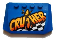 LEGO part Wedge 4 x 6 x 2/3 Triple Curved with 'CRUSHER' Pattern (Sticker) - Set 60180 52031pb148