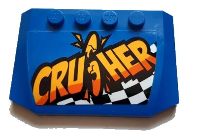 LEGO onderdeel Wedge 4 x 6 x 2/3 Triple Curved with 'CRUSHER' Pattern (Sticker) - Set 60180 (52031pb148)