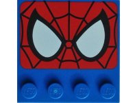 LEGO part Tile, Modified 4 x 4 with Studs on Edge with Spider-Man Eyes Pattern 6179pb096