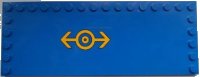 LEGO onderdeel Tile, Modified 6 x 16 with Studs on Edges with Train Logo Bright Light Orange Pattern Right (Sticker) - Set 60052 6205pb002r