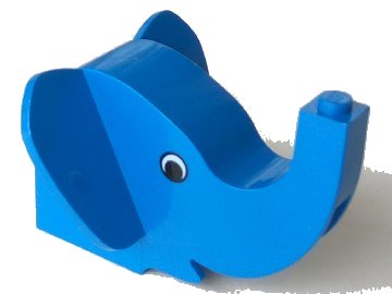 LEGO part Elephant Head Brick with Black Eyes Pattern (6245px1)