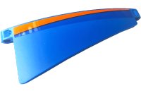 LEGO onderdeel Technic, Panel Curved #51 5 x 13 Tapered Right with Black and Orange Stripe Pattern (Sticker) - Set 42141 68196pb001