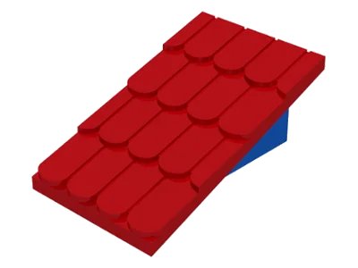 LEGO onderdeel Fabuland Roof Support Slope, 6 x 2 with Red Fabuland Roof Slope without Chimney Hole (787 / 4323) (787c01)