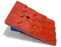 LEGO onderdeel Fabuland Roof Support Slope, 6 x 2 with Red Fabuland Roof Slope with Chimney Hole (787 / 789) 787c03