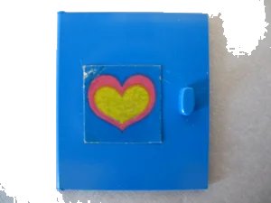 LEGO onderdeel Homemaker Cupboard Door 4 x 4 with Pink and Yellow Heart Pattern (Sticker) - Set 272 (838pb10)