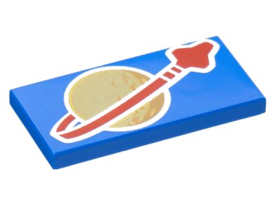 LEGO onderdeel Tile 2 x 4 with Detailed Classic Space Logo Pattern (87079pb1162)
