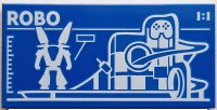 LEGO onderdeel Tile 2 x 4 with Robot World (Set 60421) Blueprint with White 'ROBO' and '1:1' Pattern 87079pb1454