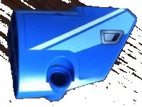 LEGO onderdeel Technic, Panel Fairing # 2 Small Smooth Short, Side B with Medium Blue and White Stripes and Silver Door Handle Pattern (Sticker) - Set 8052 87086pb019