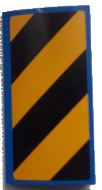 LEGO onderdeel Slope, Curved 2 x 4 x 2/3 with Bottom Tubes with Black and Yellow Danger Stripes Pattern Model Right Side (Sticker) - Set 60052 88930pb042R