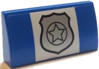 LEGO part Slope, Curved 2 x 4 x 2/3 with Bottom Tubes with Police Badge Pattern (Sticker) - Set 60045 88930pb078