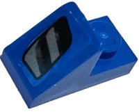 LEGO part Slope 45 2 x 1 with 2/3 Cutout with Black and Silver Air Intake Vent Pattern Model Left Side (Sticker) - Set 75891 92946pb11L