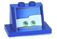 LEGO part Windscreen 2 x 3 x 2 with 2 x 4 Base with Eyes on White Background Pattern 5 93598pb07