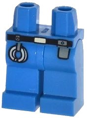 LEGO onderdeel Hips and Legs with Black Belt, Light Bluish Gray Handcuffs and Dark Bluish Gray Utility Pouch Pattern (970c00pb0308)