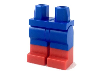 LEGO part Hips and Legs with Molded Red Lower Legs / Boots  Pattern (970c00pb0420)