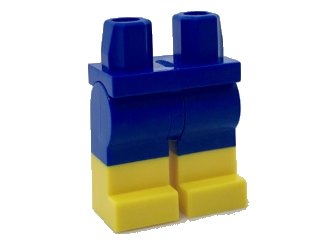 LEGO part Hips and Legs with Molded Yellow Lower Legs / Boots  Pattern (970c00pb0575)