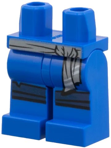 LEGO onderdeel Hips and Legs with Light Bluish Gray Sash and Knee Straps Pattern (970c00pb0580)