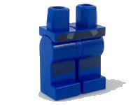 LEGO part Hips and Legs with Black Belt and Dark Blue Knee Sashes, Tiny Black Cole Symbols Pattern 970c00pb0793
