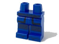 LEGO part Hips and Legs with Dark Blue Sash and Knee Wrappings, Black Coattails and Zori Sandals Pattern 970c00pb0907