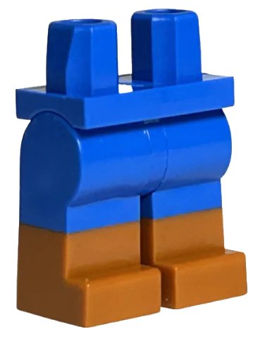 LEGO onderdeel Hips and Legs with Molded Dark Orange Lower Legs / Boots  Pattern (970c00pb0970)