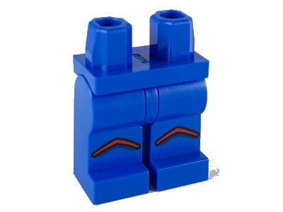 LEGO part Hips and Legs with Red Chevrons on Knees Pattern (970c00pb1040)