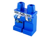 LEGO onderdeel Hips and Legs with White Sash, Silver Triangles, Black Right Knee Belt Pattern 970c00pb1051