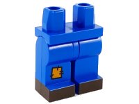 LEGO part Hips and Legs with Orange Patch and Dark Brown Feet Pattern 970c00pb1139