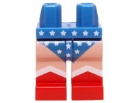 LEGO onderdeel Hips and Red Legs with Light Nougat Legs and Blue Leotard with White Stars Pattern 970c05pb06