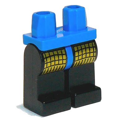LEGO onderdeel Hips and Black Legs with Castle Ninja Leg Armor Pattern (970c11pb02)