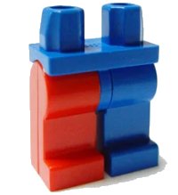 LEGO onderdeel Hips and 1 Blue Left Leg, 1 Red Right Leg 970d08