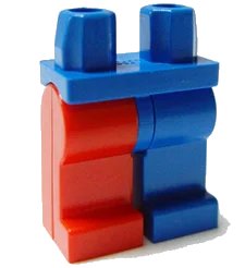 LEGO onderdeel Hips and 1 Blue Left Leg, 1 Red Right Leg (970d08)